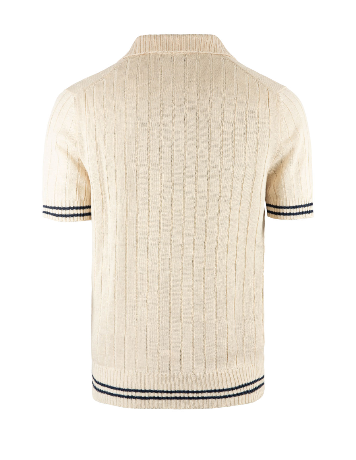 Ribbed Retro Polo Shirt Cream