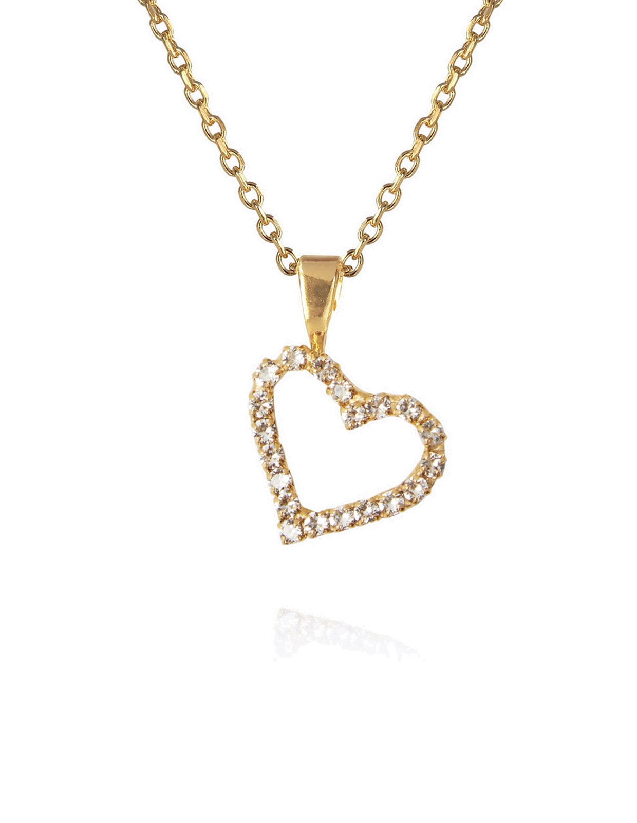 Mini Sweetheart Necklace Gold Crystal