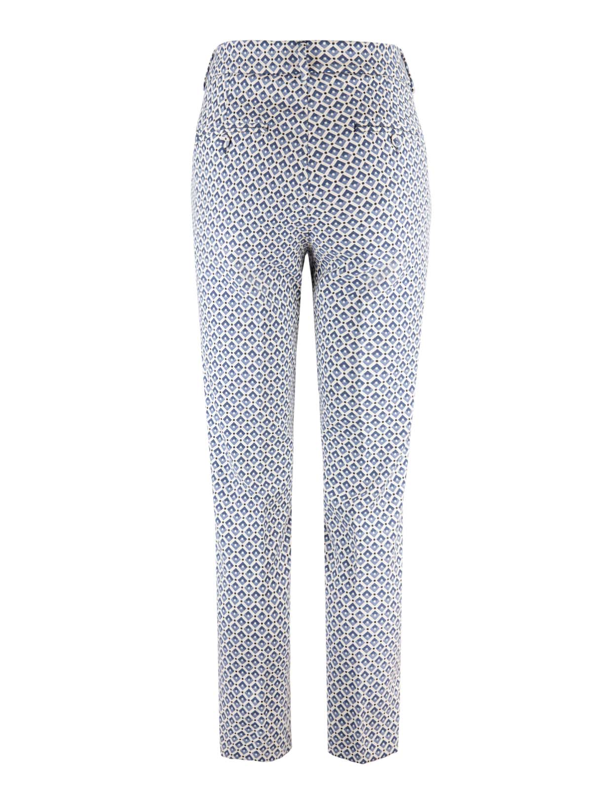Papaia Jaquard Trousers Geometric Blue