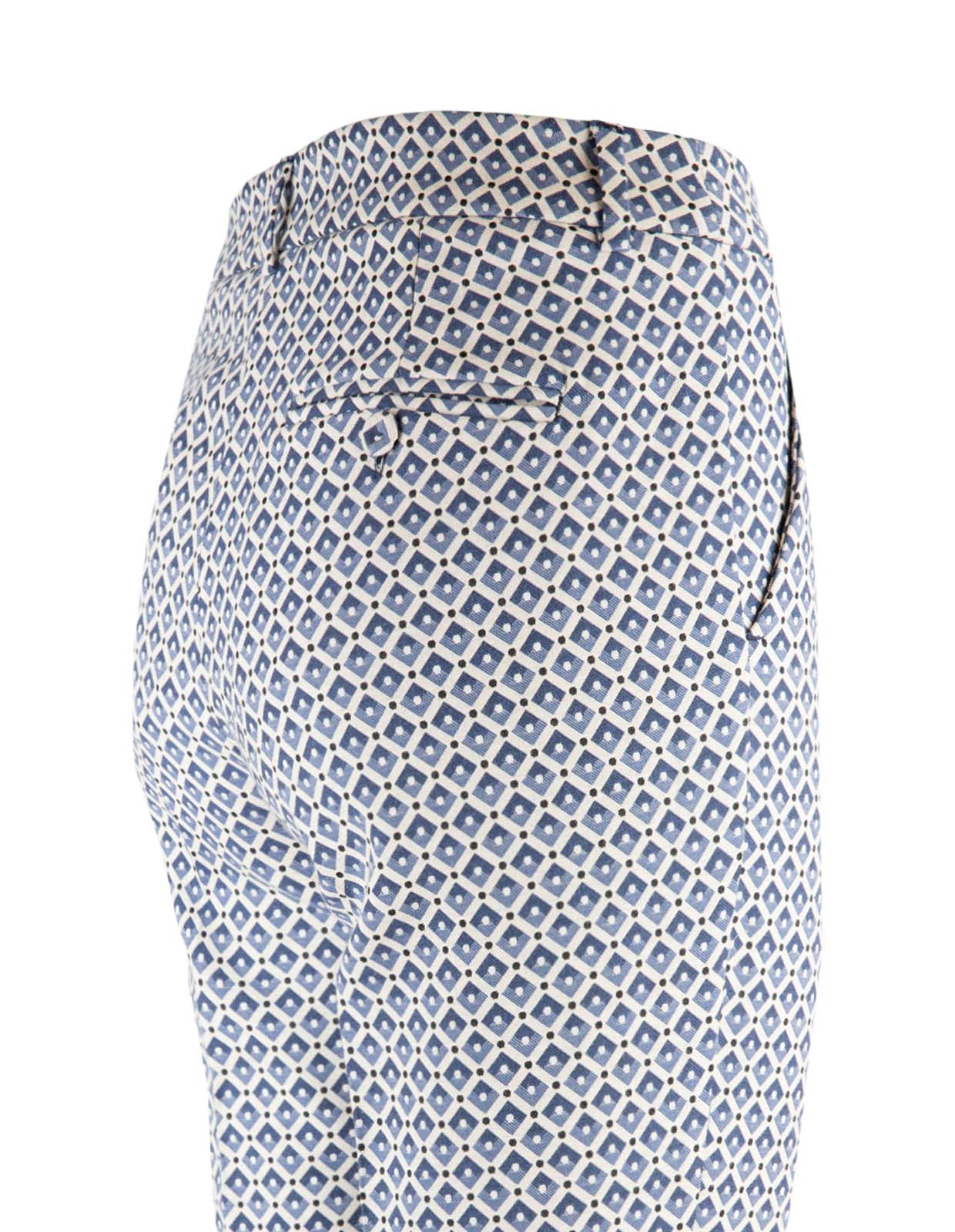 Papaia Jaquard Trousers Geometric Blue