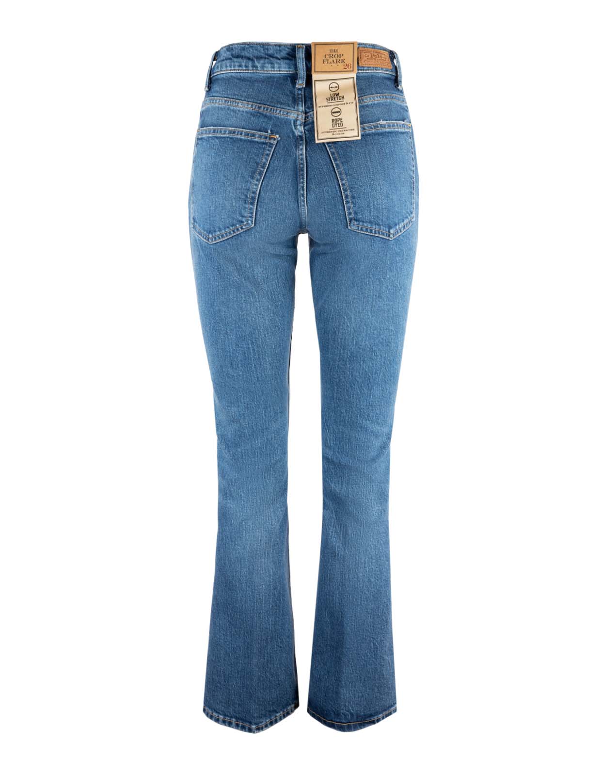 Cropped Flared Jeans Blå