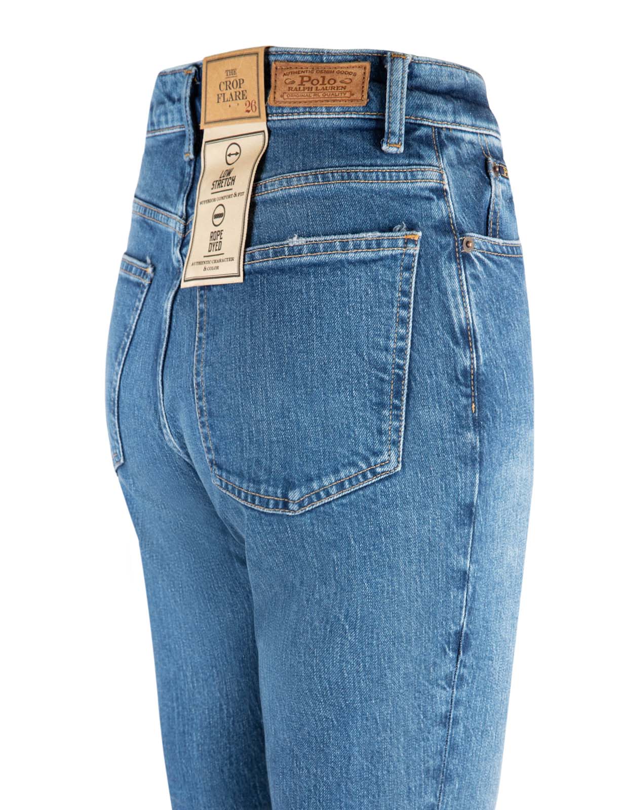Cropped Flared Jeans Blå