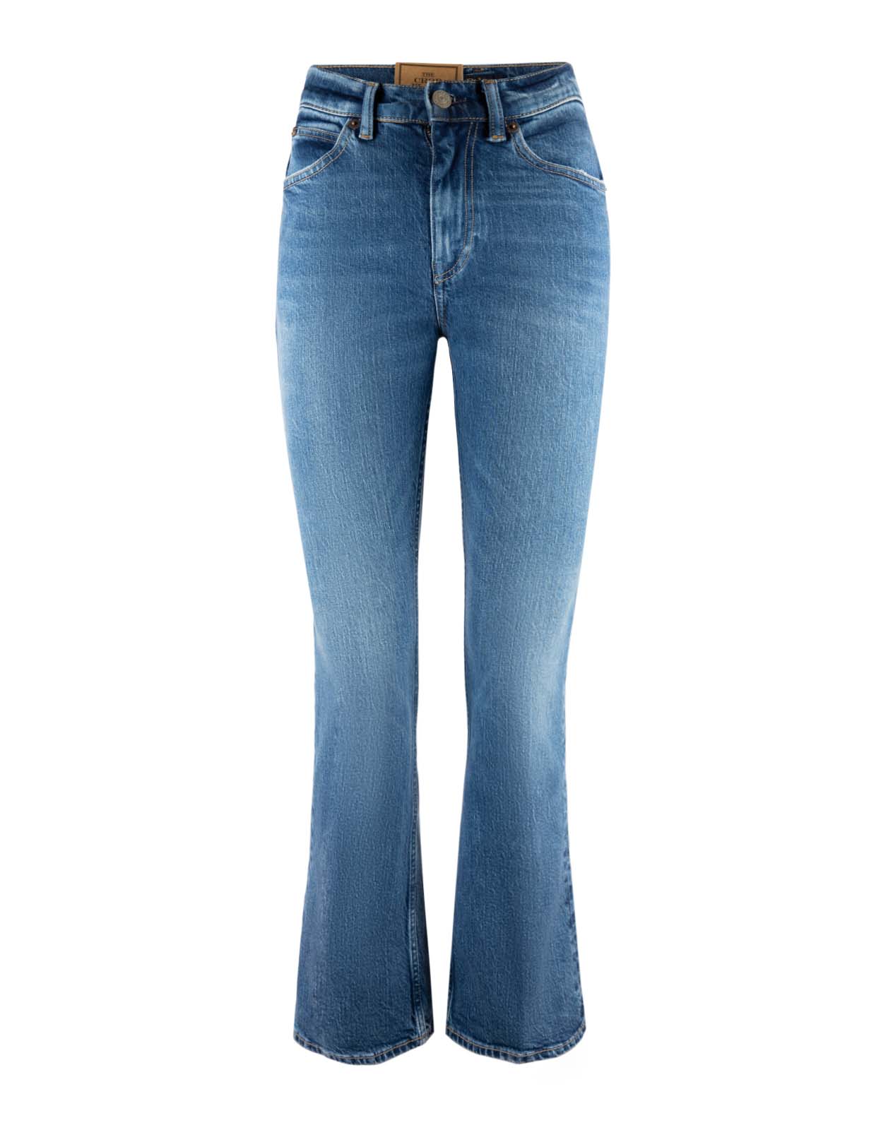 Cropped Flared Jeans Blå