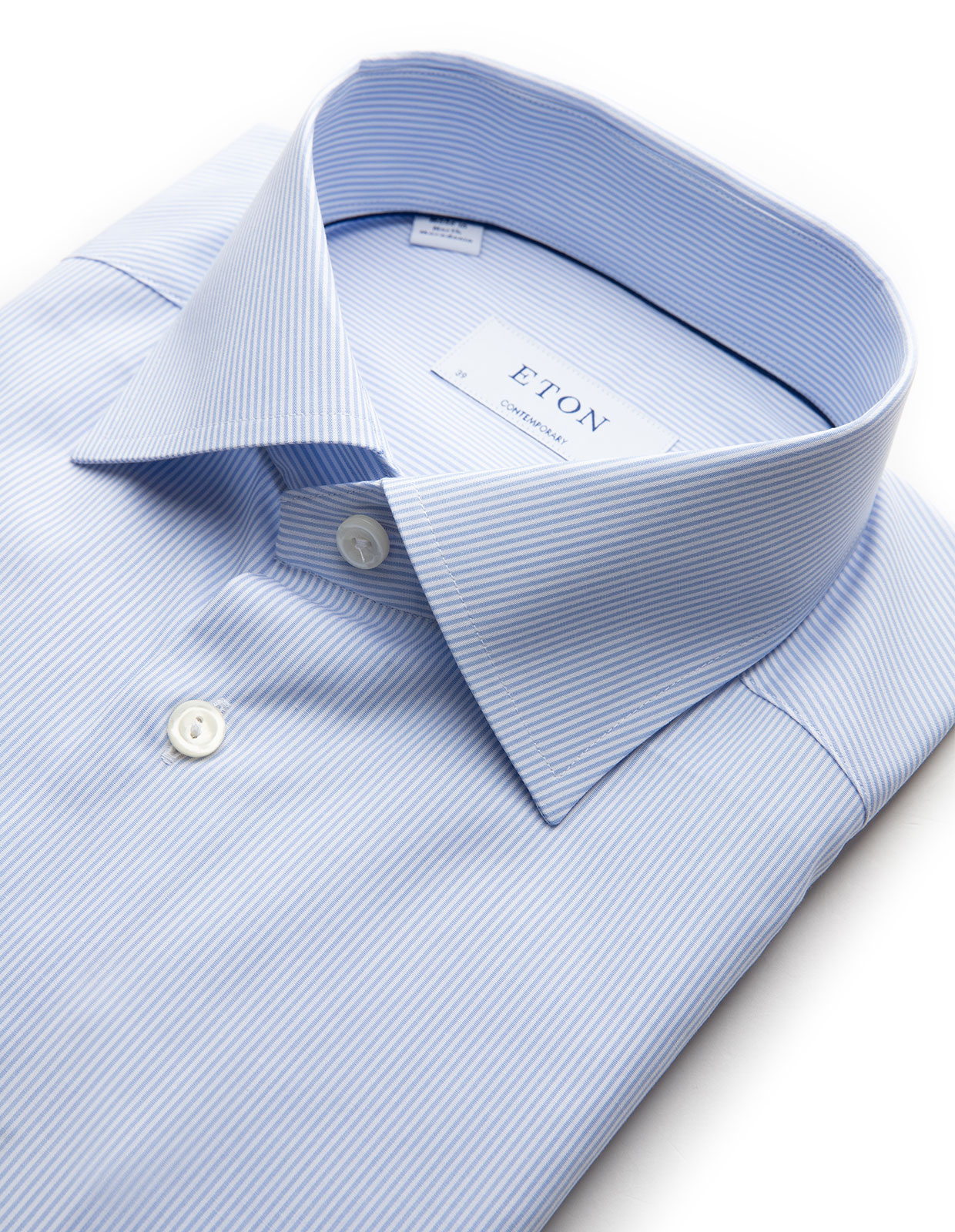 Contemporary Fit Stripe Poplin Shirt Light Blue