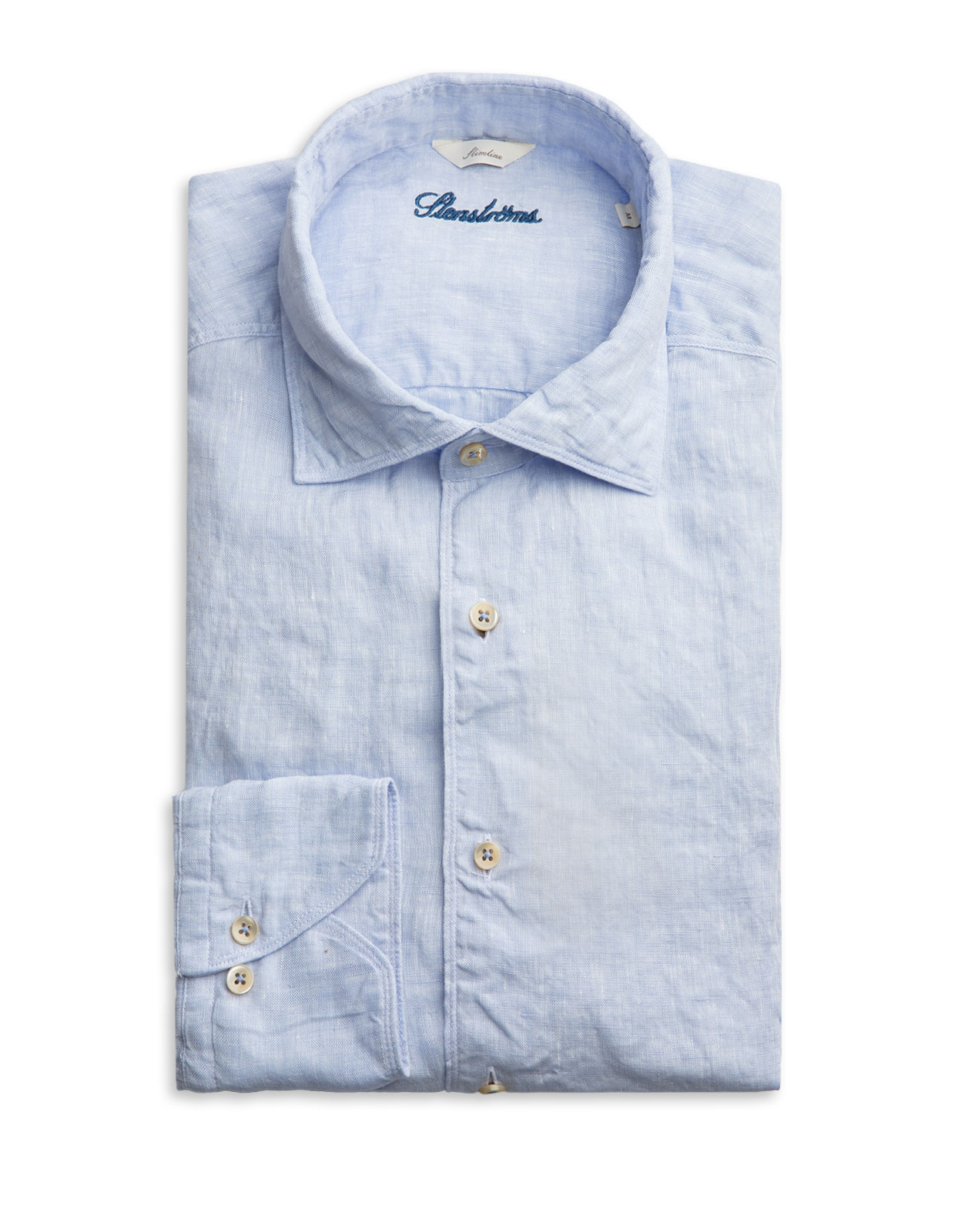 Slimline Linen Shirt Pale Blue