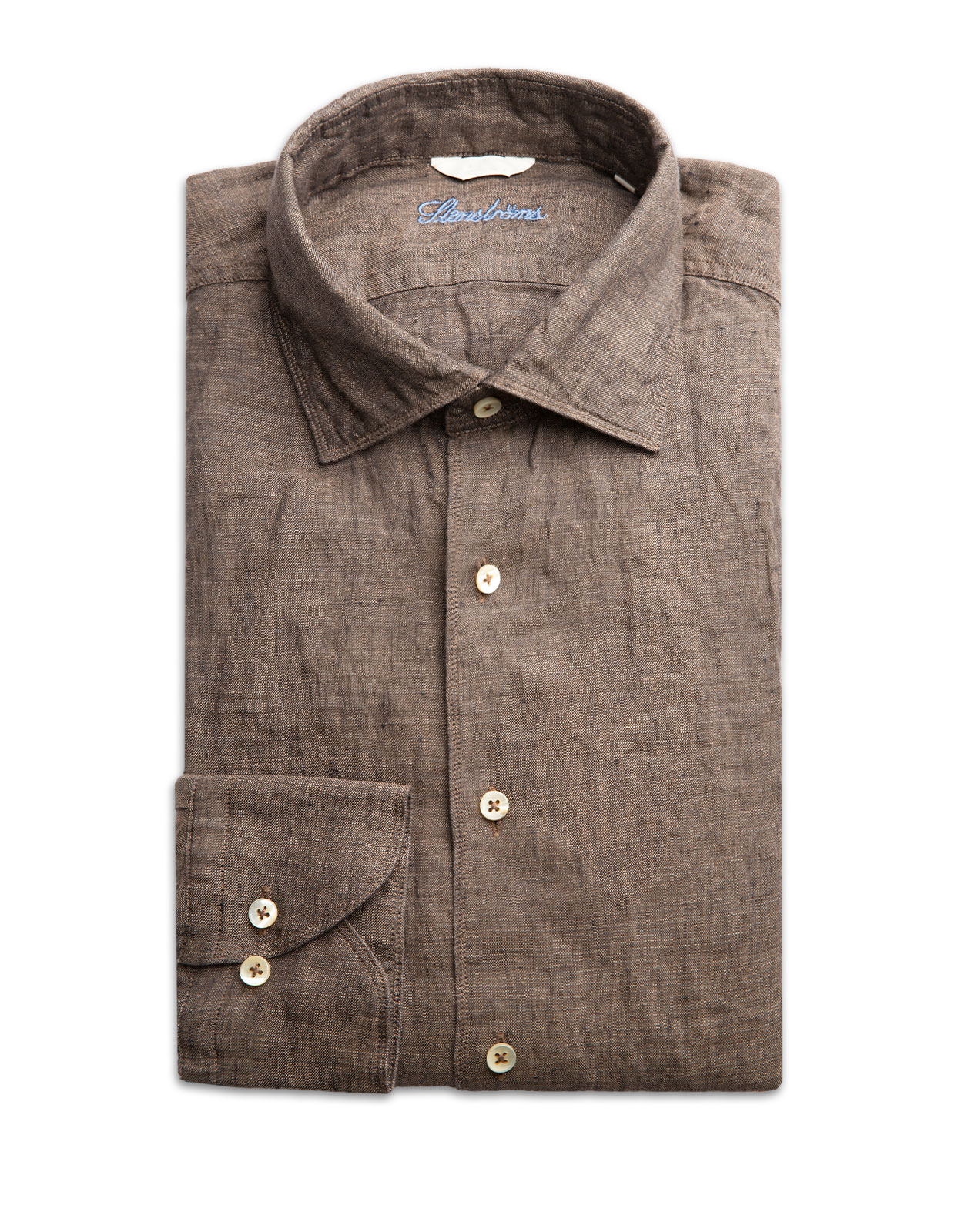 Slimline Skjorta Linne Brun XL