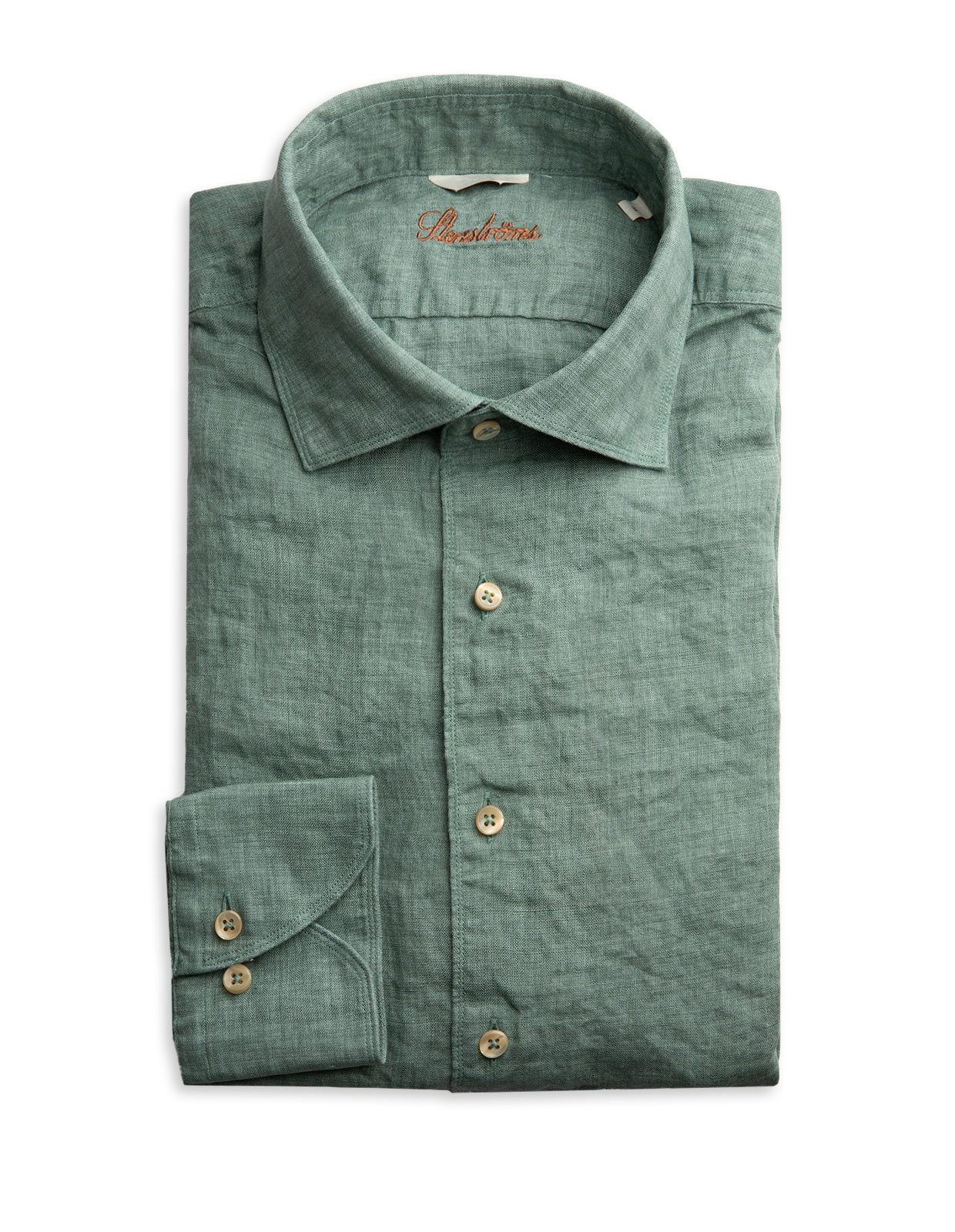 Slimline Linen Shirt Sage Green