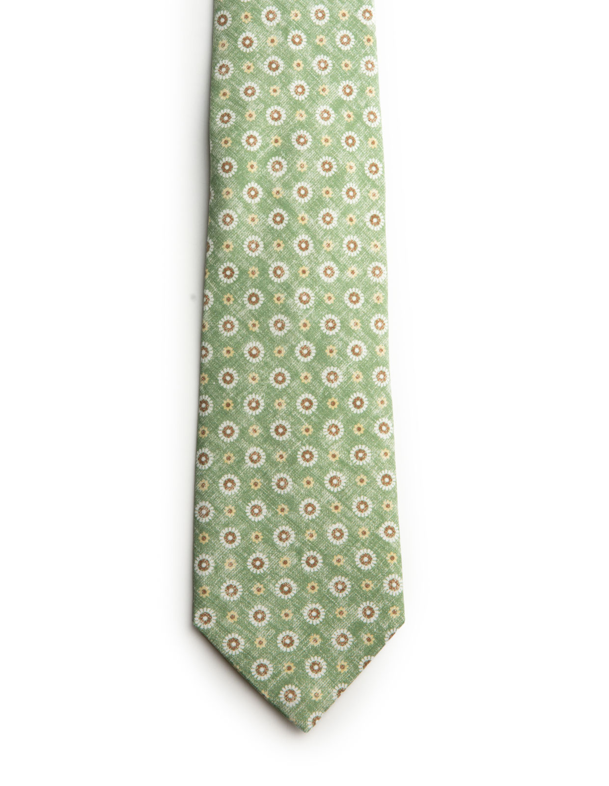 Printed Silk Tie Washed Green/Daisy