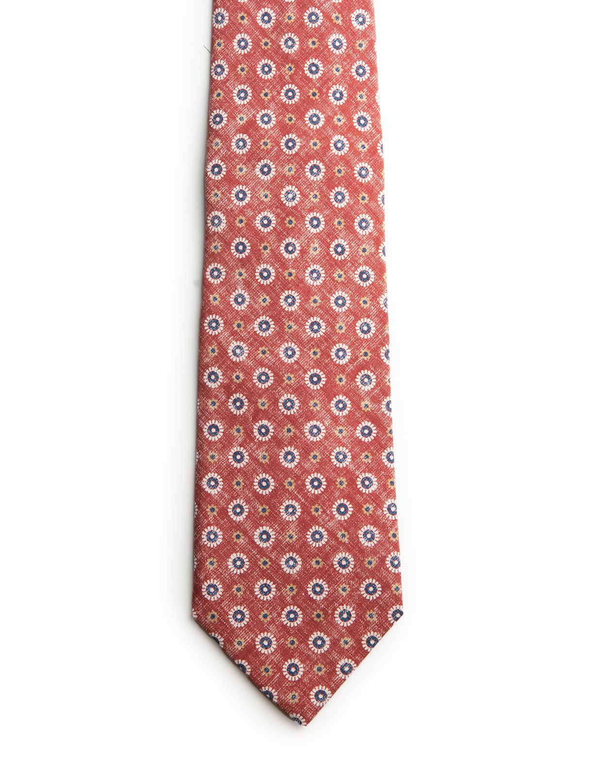 Printed Silk Tie Washed Red/Daisy