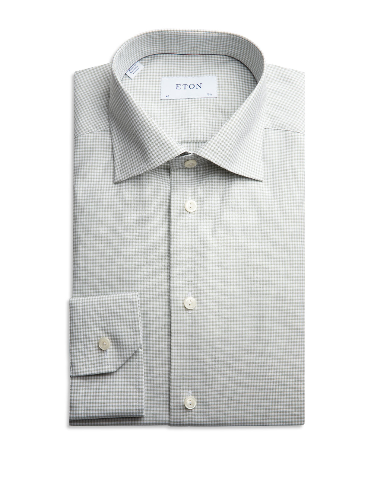 Contemporary Fit Micro Check Green