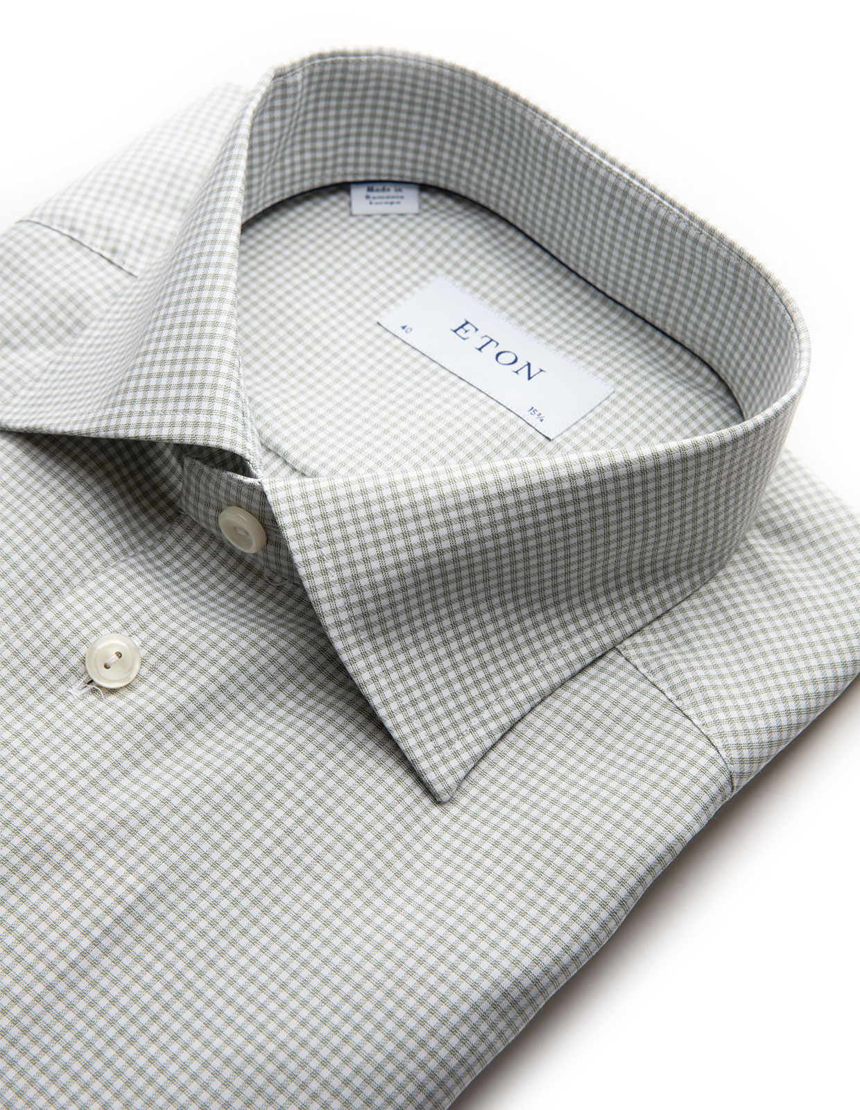 Slim Shirt Micro Check Green