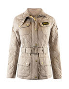 Barbour International Quilted Jacket Taupe/Pearl Stl 12