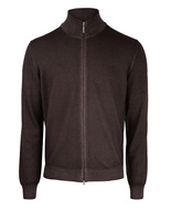 Full Zip Vintage Merino Cardigan Brown Stl 48