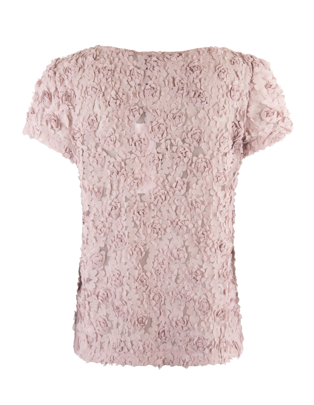 Julie 3D Floral Top Dusky Violet