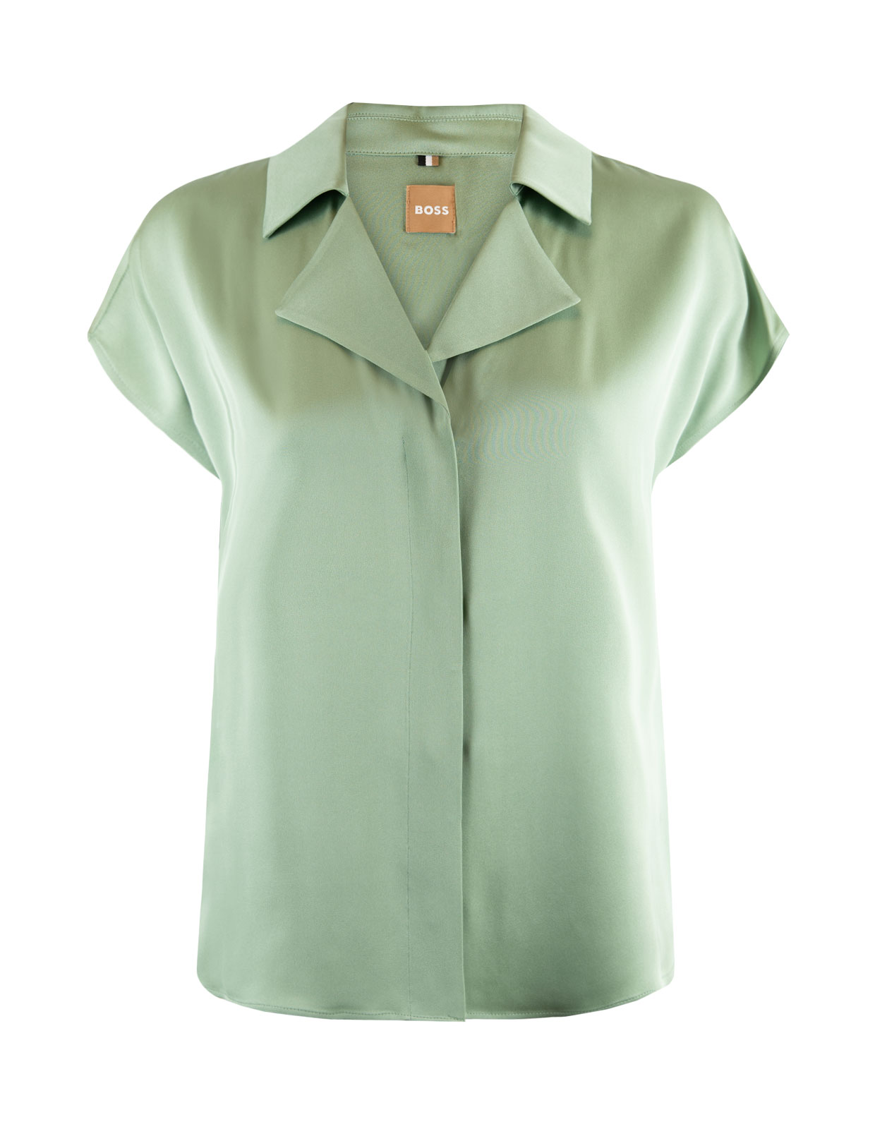 Breta Silk Blouse Open Green