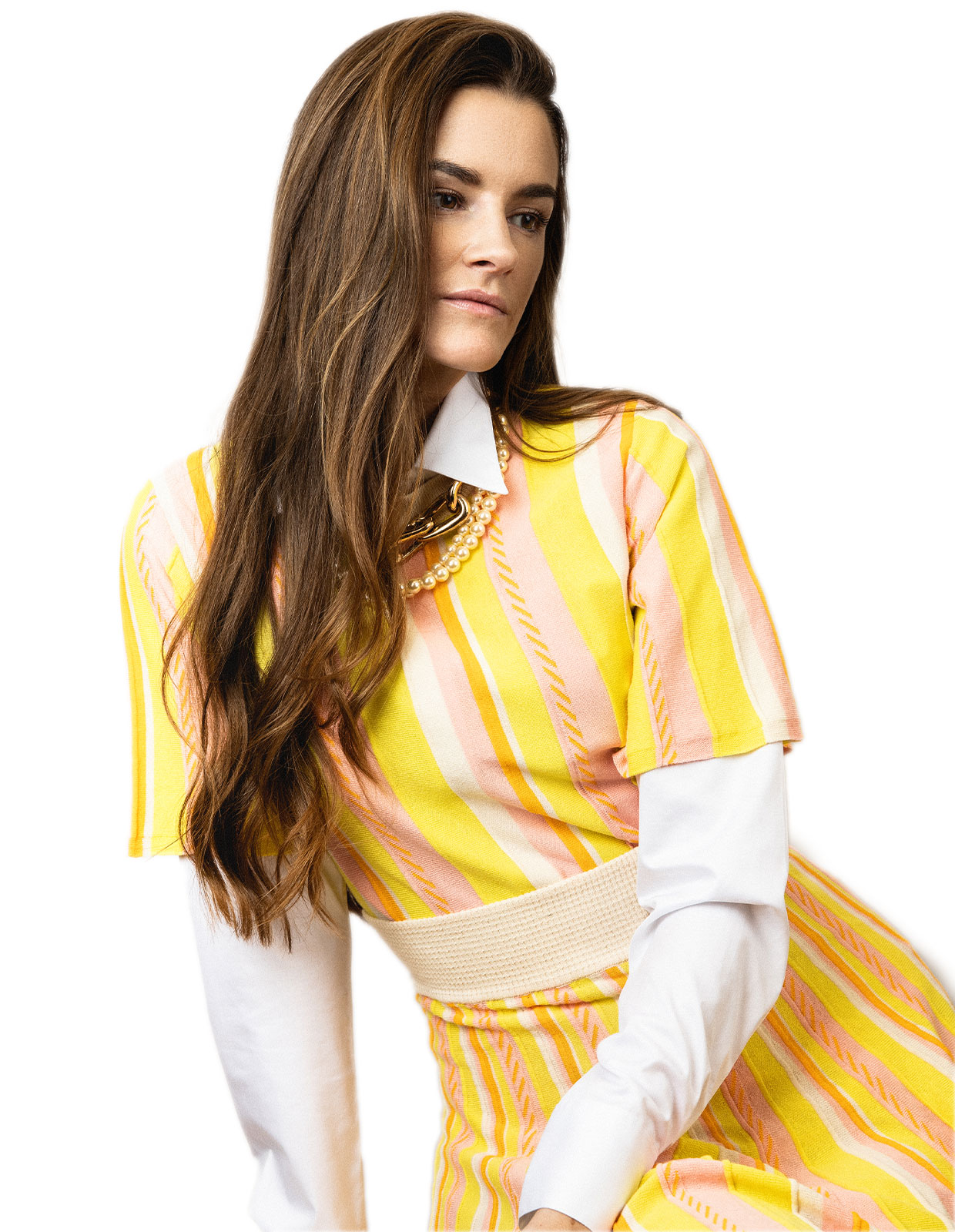 Modulo Stripe Tee Lime