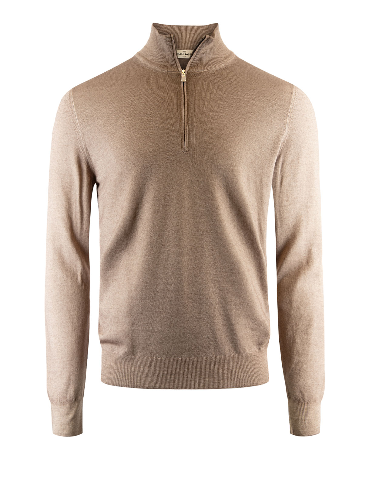 Half Zip Vintage Merino Taupe