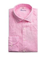 Fitted Body Linen Shirt Pink