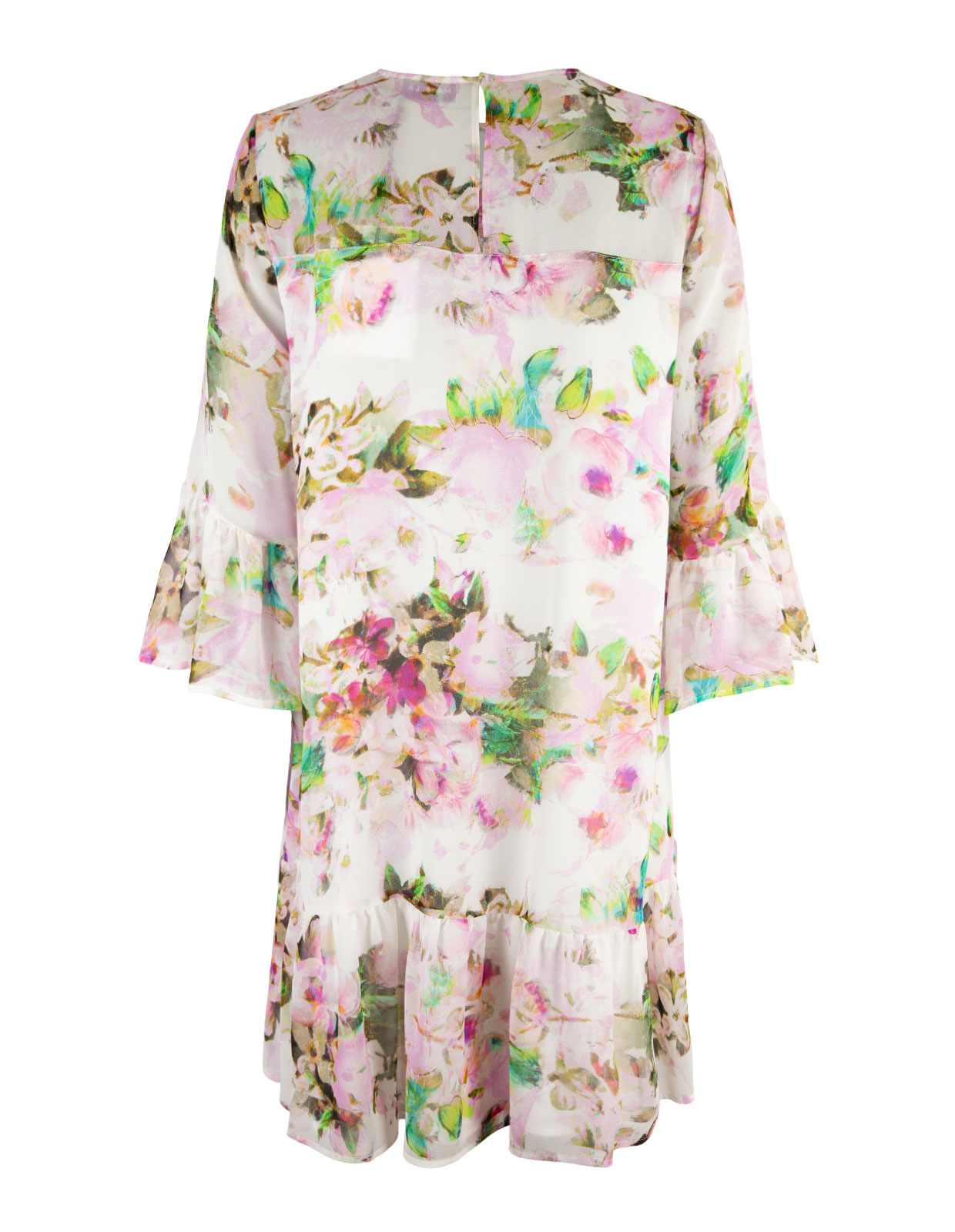 Isonzo Printed Chiffon Dress Rosa Antico