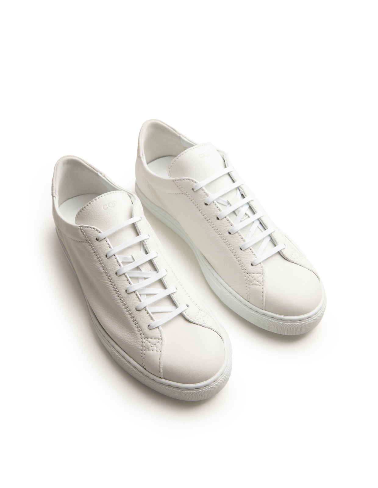 Racquet Unlined Leather Sneaker White