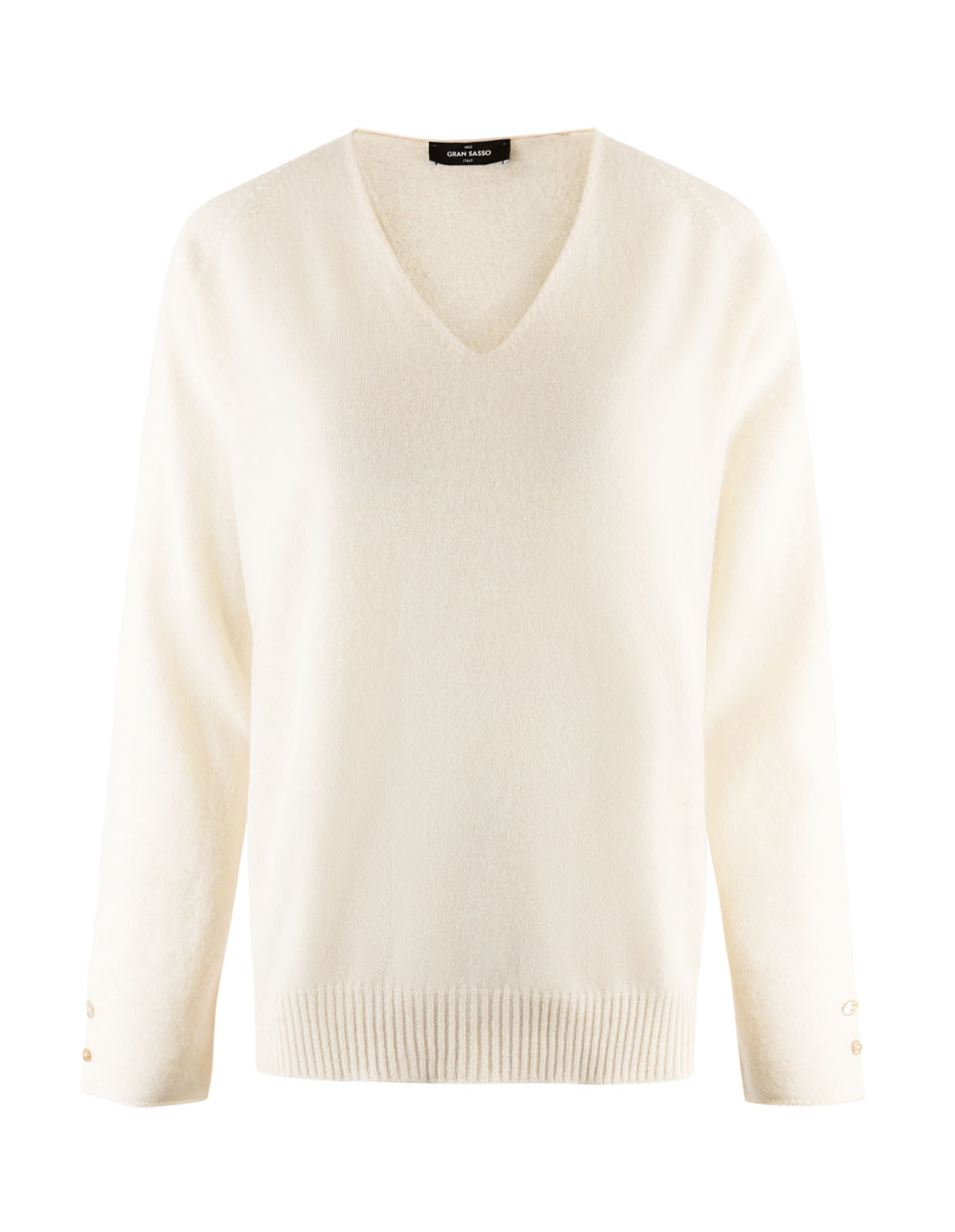 Oversized Cashmere V-Neck Beige