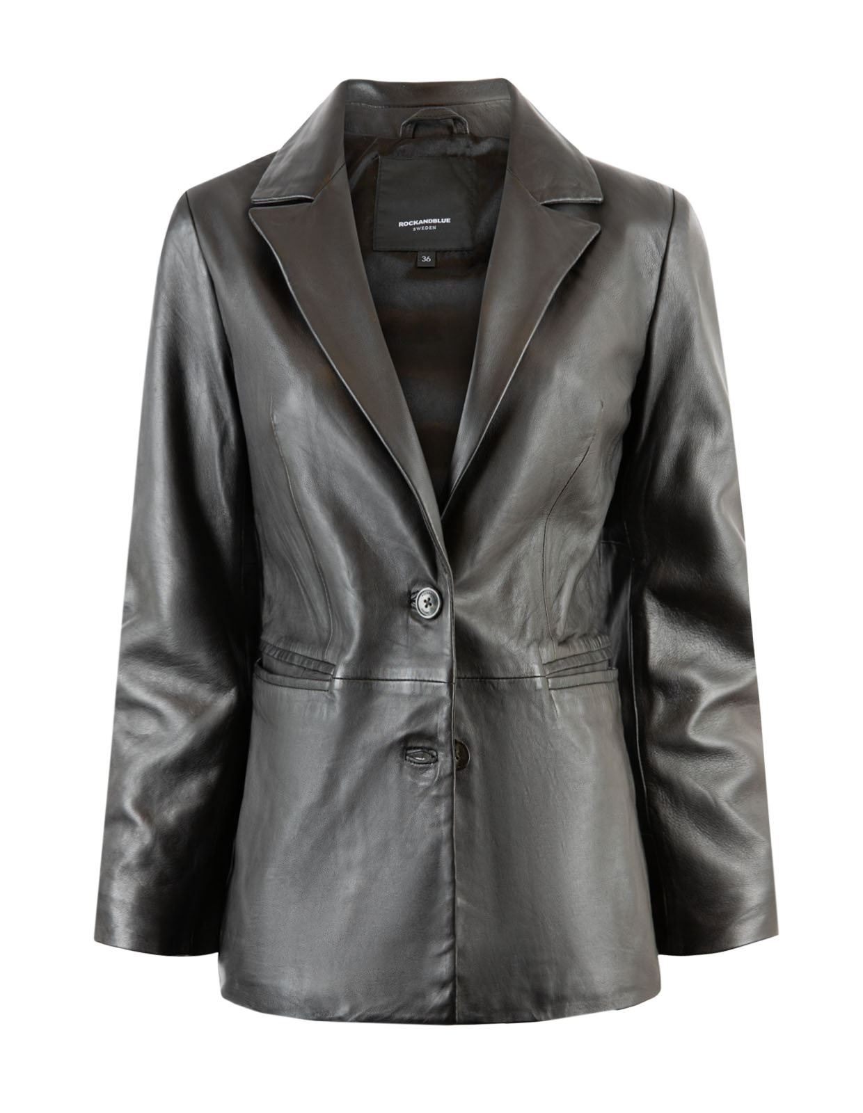 Lana Leather Blazer Black