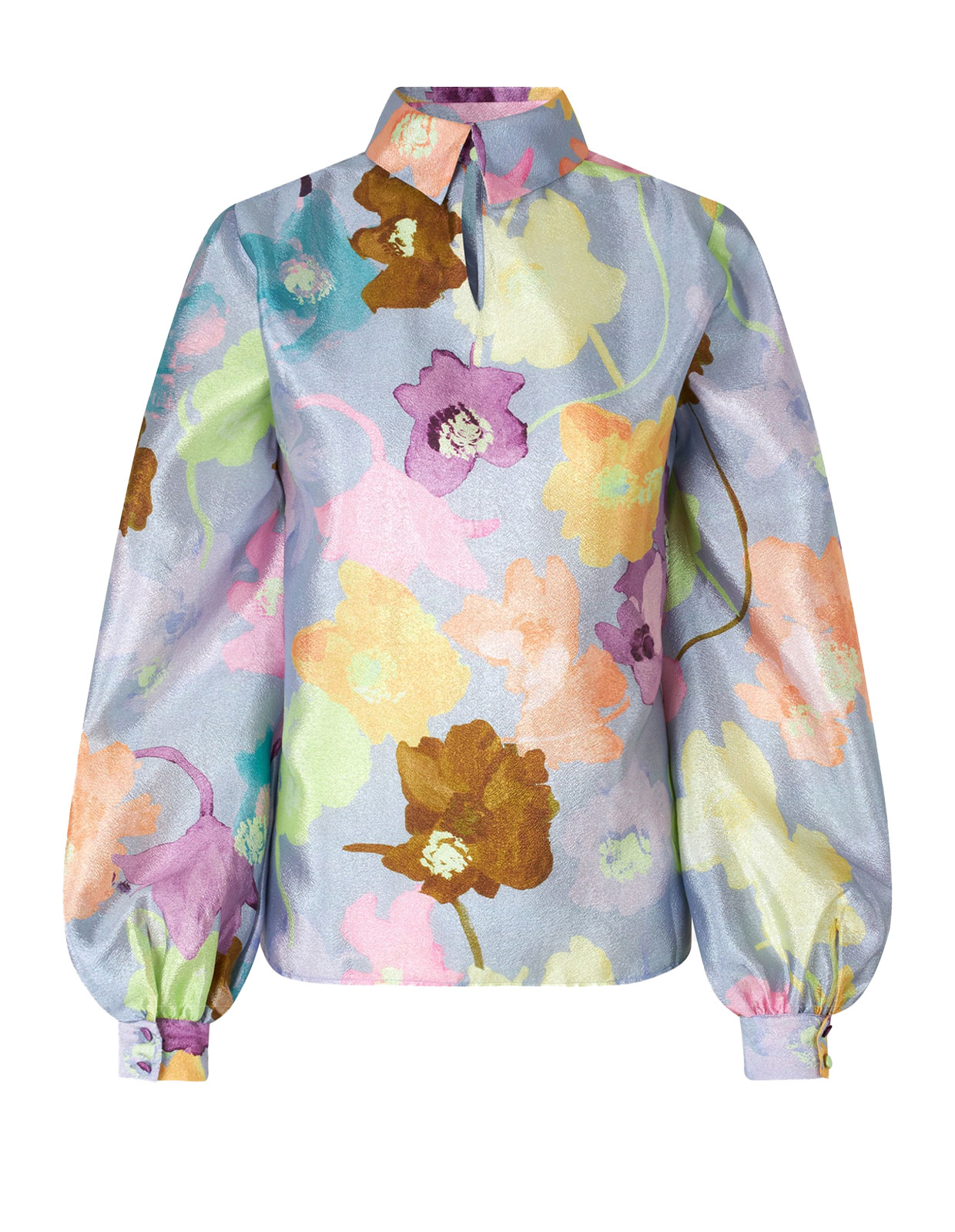 Ashley Printed Blouse Filigran Flower Blue
