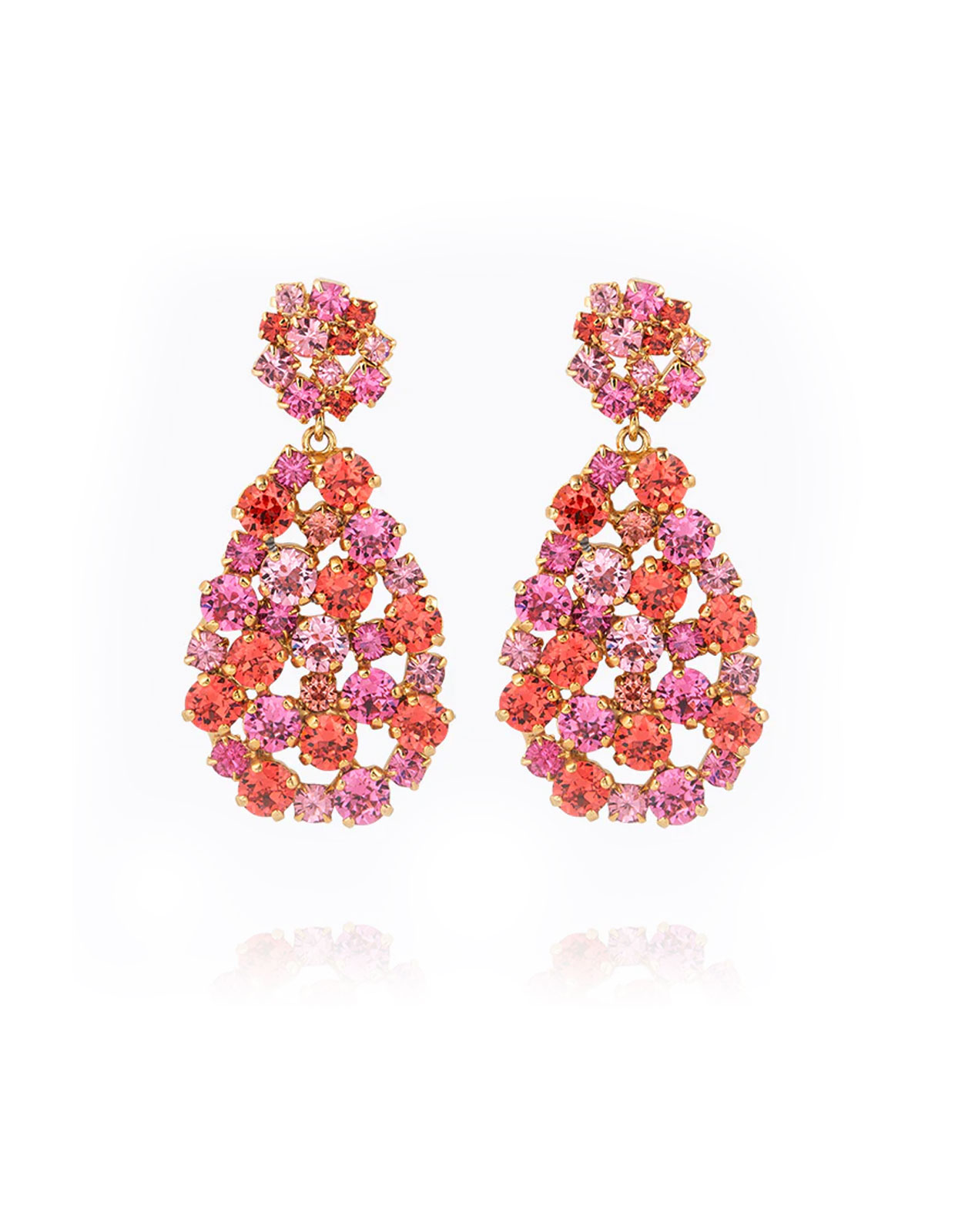 Hanna Earrings Gold Coral Combo