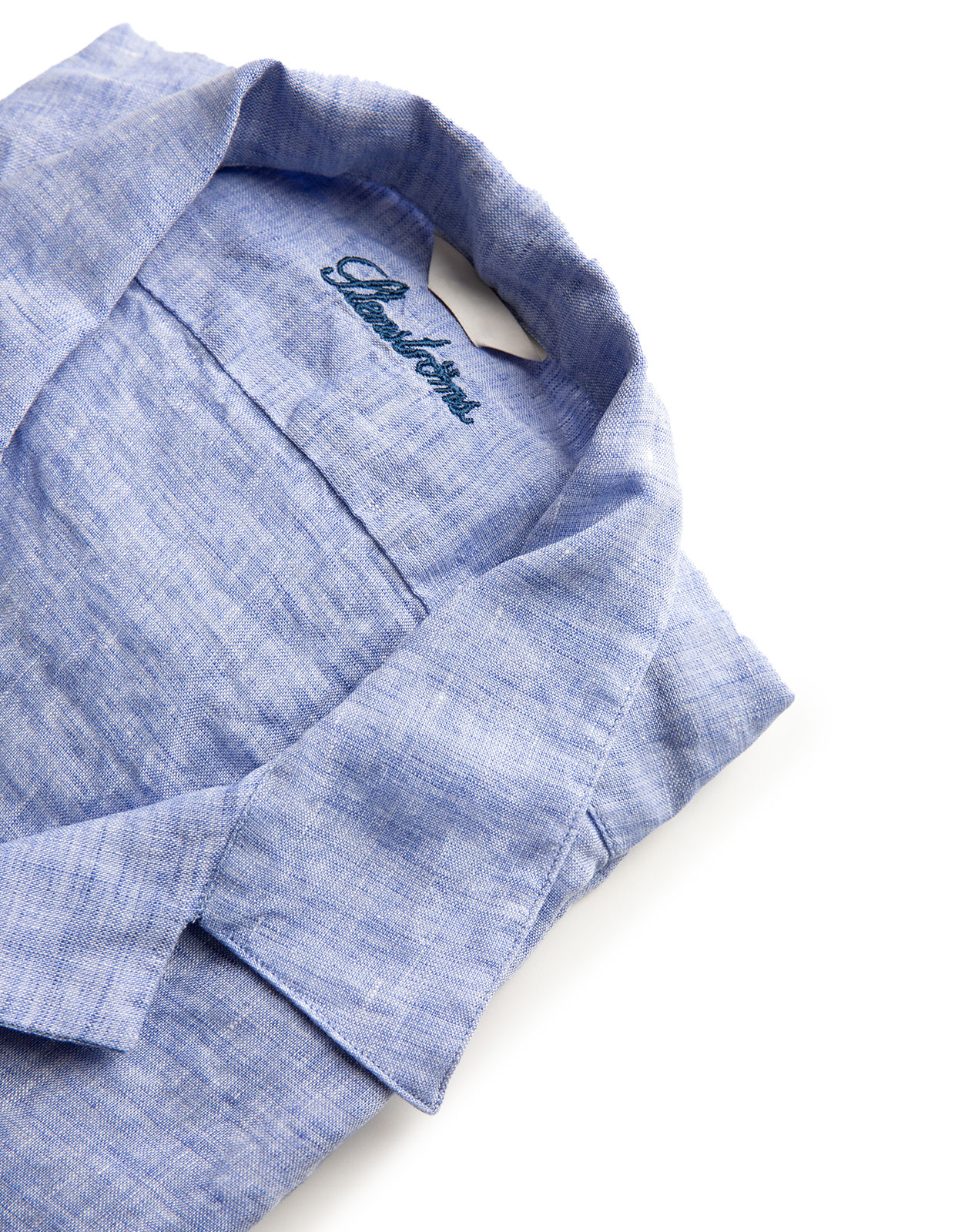 Fitted Linen Shirt Light Blue