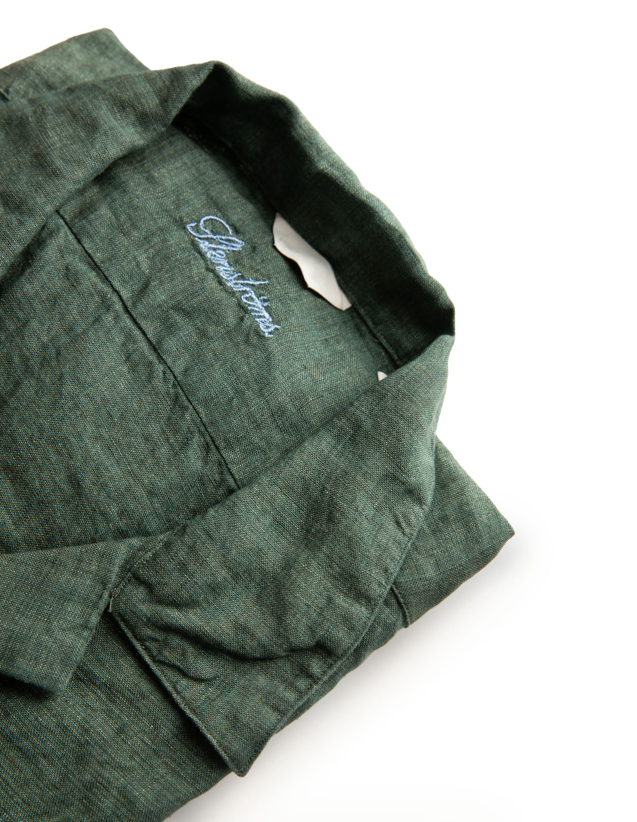 Fitted Linen Shirt Pine Green