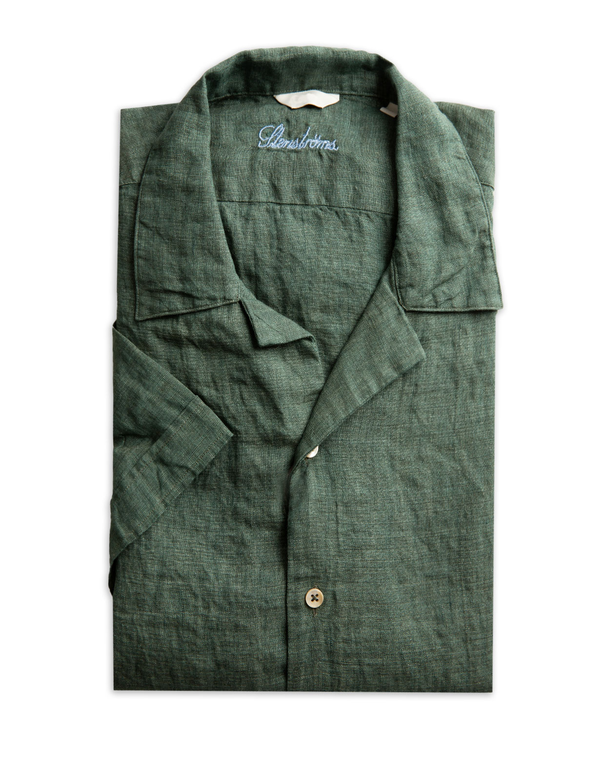 Fitted Linen Shirt Pine Green