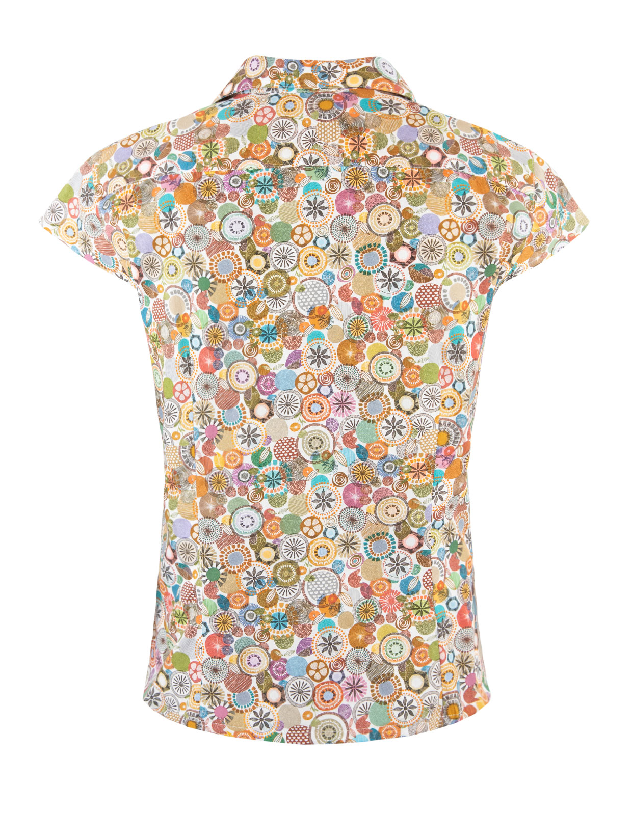 Cotton Shirt Cap Sleeve Multi Flower
