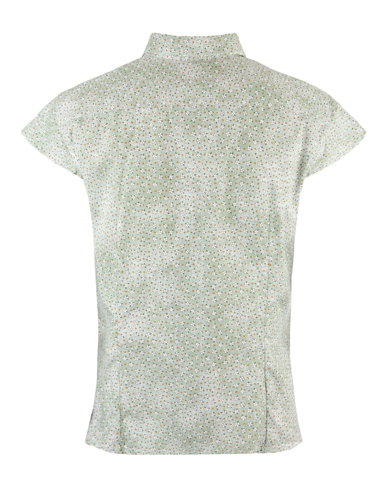 Cotton Shirt Cap Sleeve Sage Flower