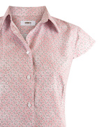 Cotton Shirt Cap Sleeve Pink Flower