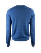 Crew Neck Vintage Summer Merino Italy Blue Stl 48