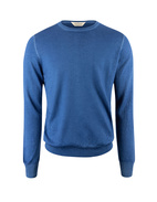 Crew Neck Vintage Summer Merino Italy Blue Stl 48