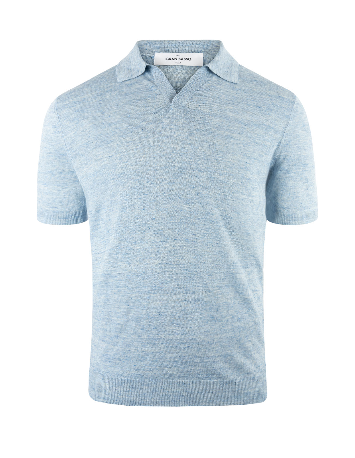 Linen Polo Shirt Light Blue