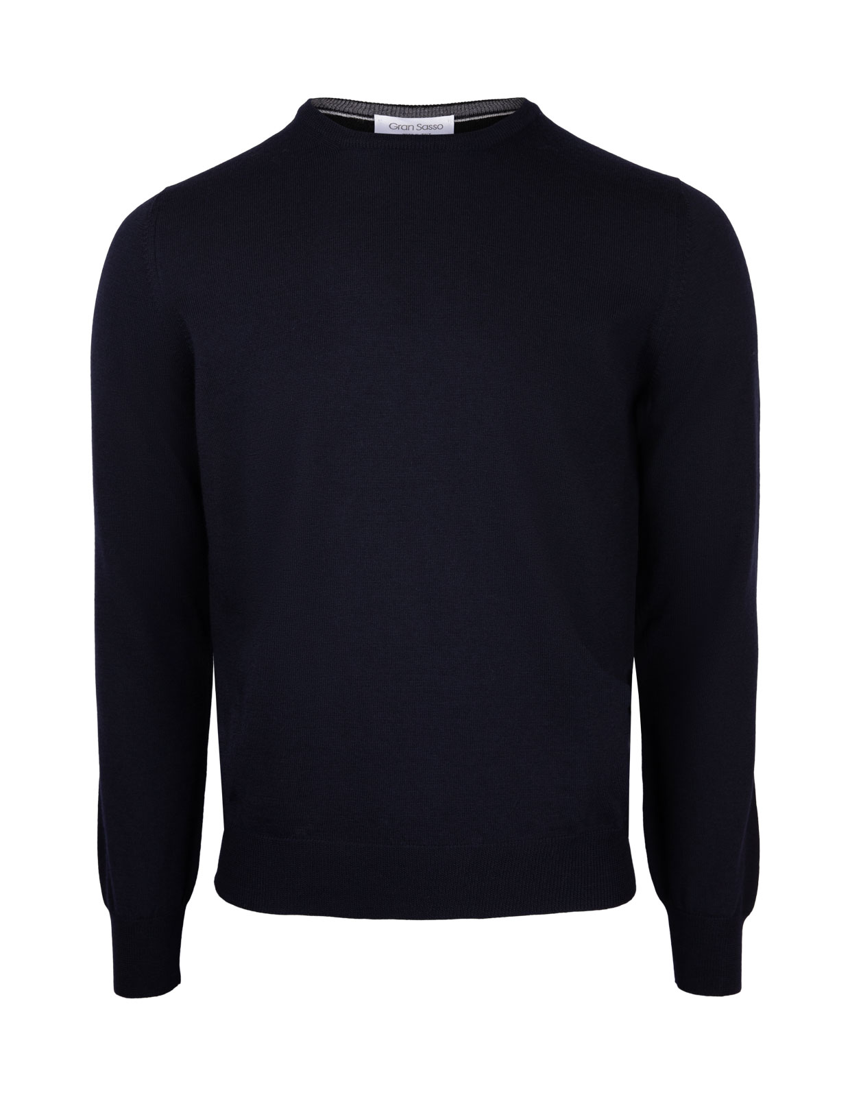 Fashion Fit Crew Neck Merino Pullover Navy