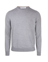 Fashion Fit Crew Neck Merino Pullover L.Grey Melange Stl 46