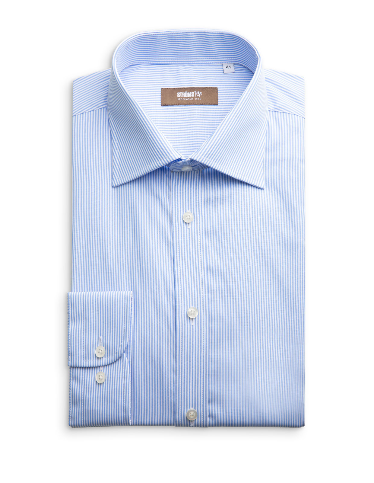 Slim Fit Skjorta Bomull Blå/Vit Slim Fit Skjorta Bomull Blå/Vit
