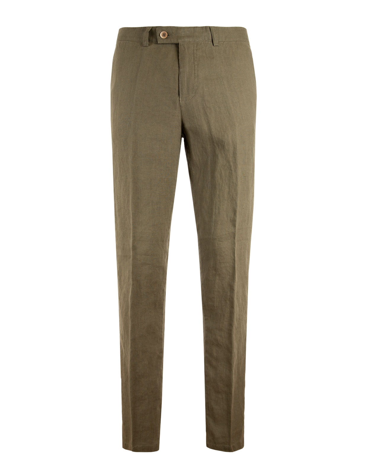 Linen Trousers Regular Fit Olive