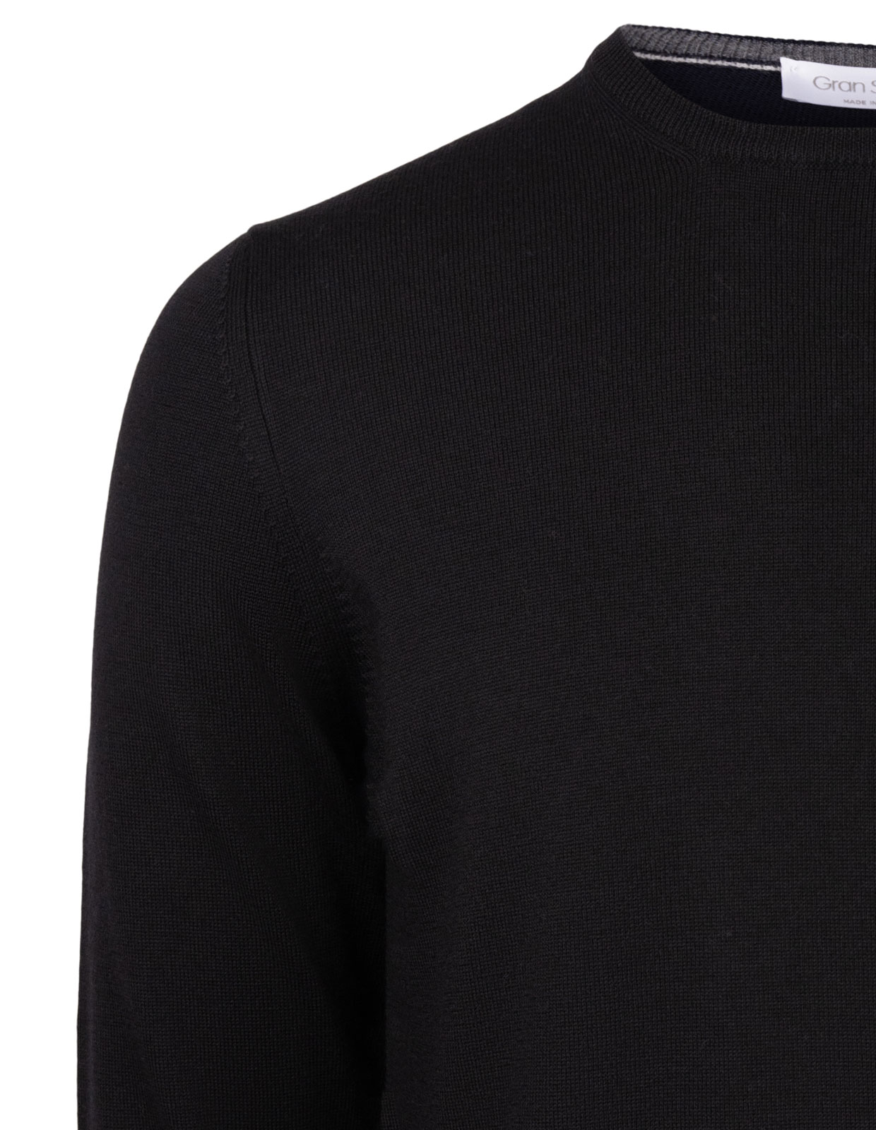 Fashion Fit Crew Neck Merino Pullover Black Stl 56