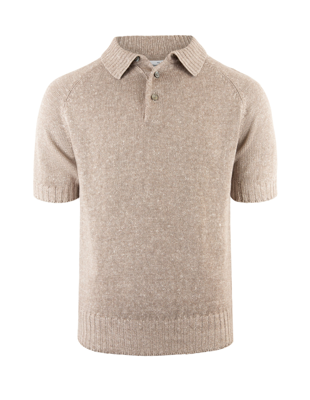 Chunky Knit Polo Shirt Beige