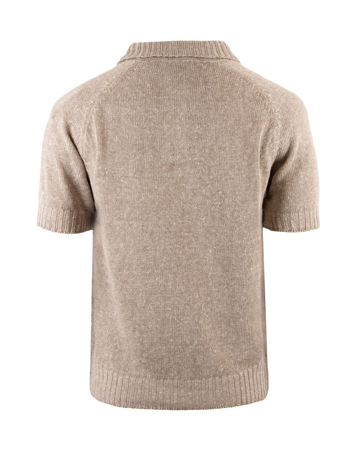 Chunky Knit Polo Shirt Beige