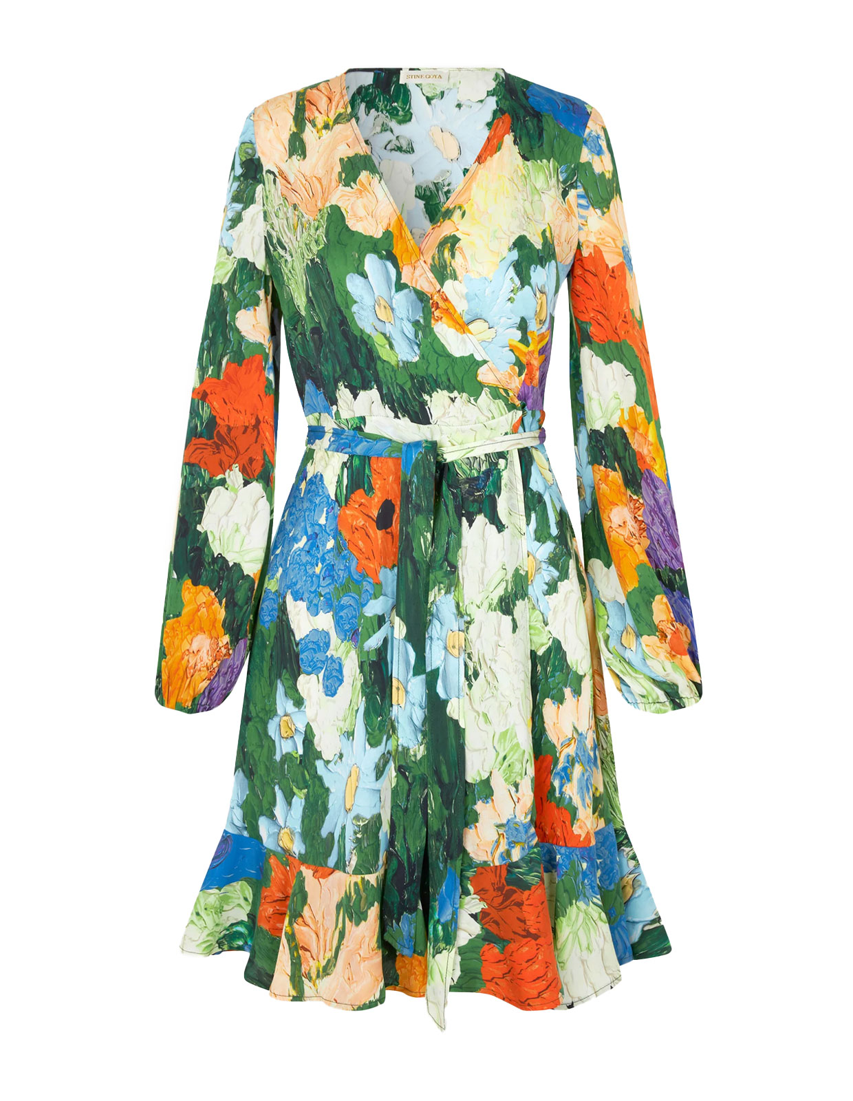 Rania Wrap Dress Impressionist Garden
