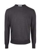 Fashion Fit Crew Neck Merino Pullover Charcoal Stl 46