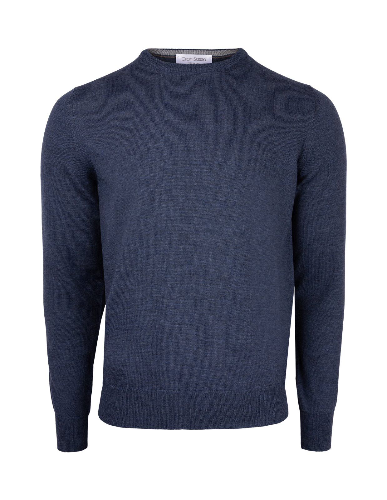 Fashion Fit Crew Neck Merino Pullover Denim Stl 54