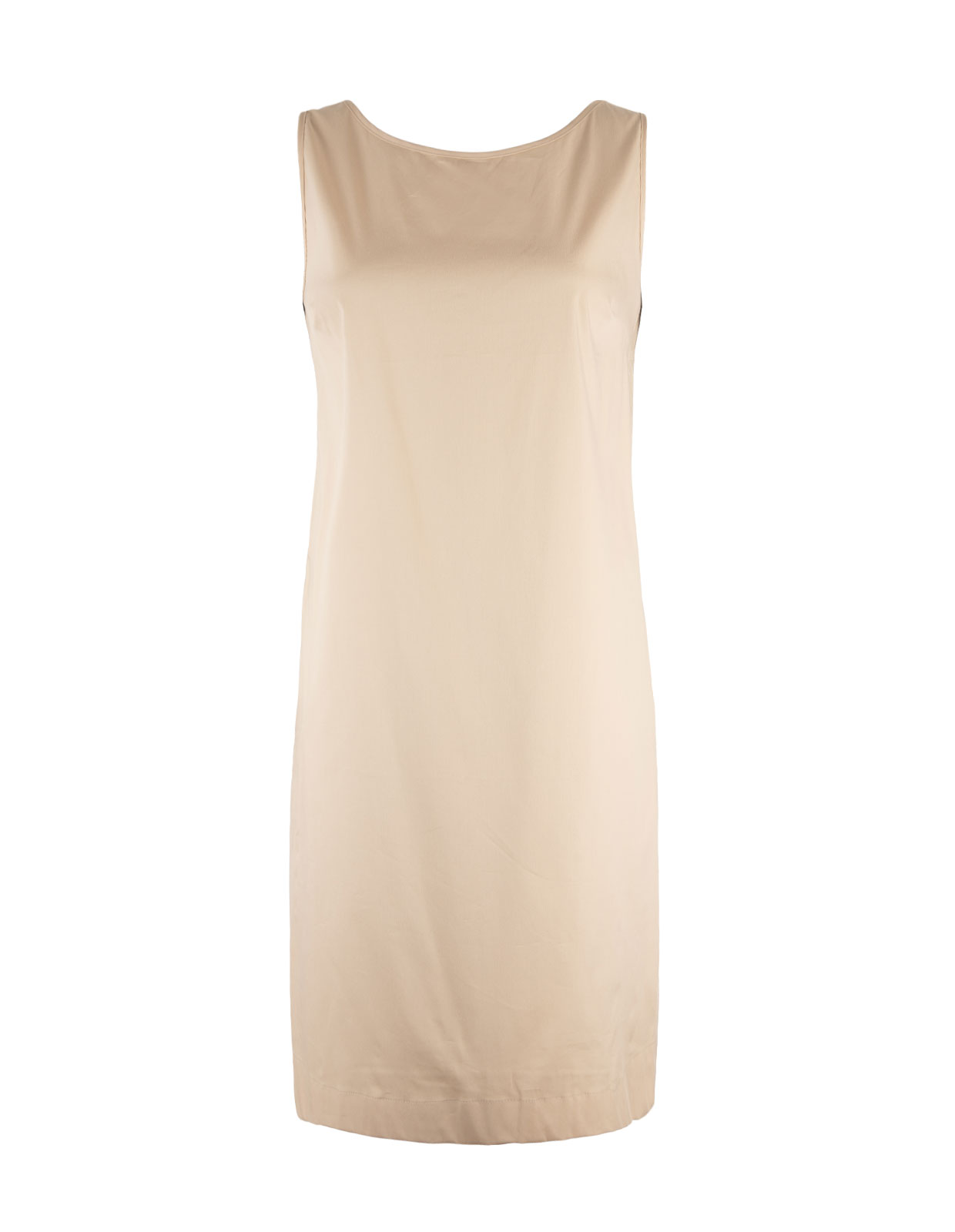 Poplin Sleeveless Dress Beige