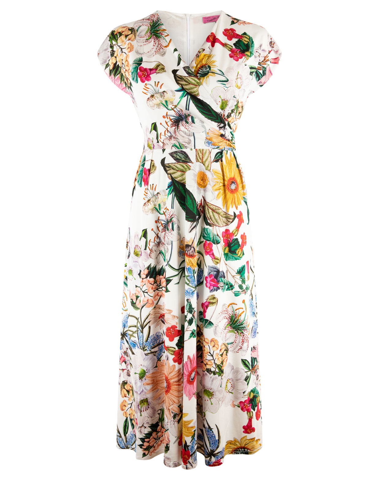 Rhea Dress Tiger Lily/White
