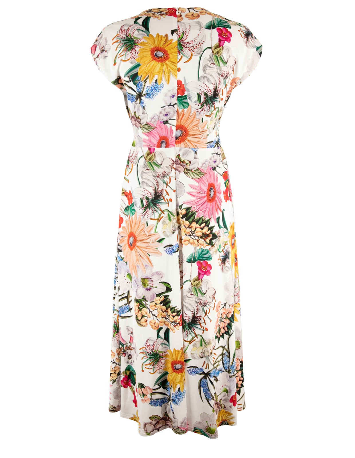 Rhea Dress Tiger Lily/White